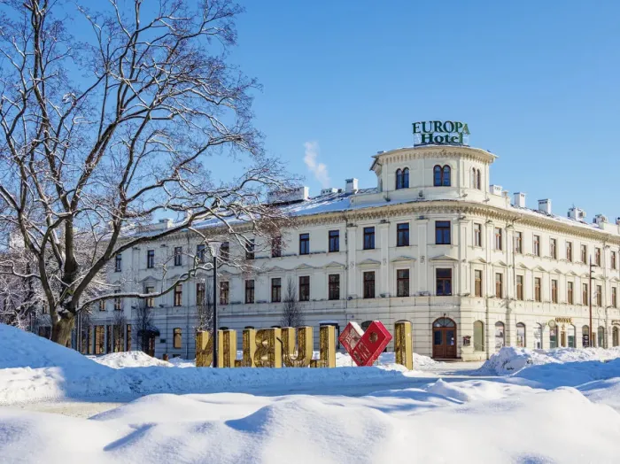 Framed Print : Hotel Palace Europa, Lithuanian Square, winter, Lublin, Lublin Voivodeship, Poland Framed Print : Hotel Palace Europa, Lithuanian Square, winter, Lublin, Lublin Voivodeship, Poland