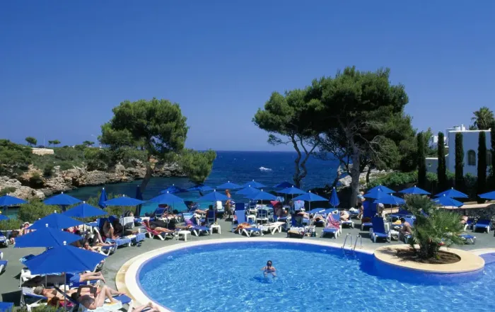 Framed Print : Hotel pool, Cala D Or, Majorca, the Balearic Islands, Spain Framed Print : Hotel pool, Cala D Or, Majorca, the Balearic Islands, Spain