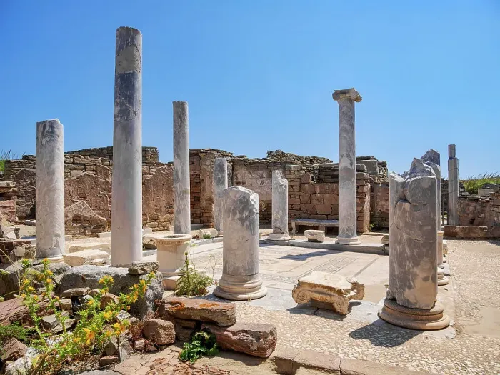 Framed Print : The House of the Lake, Delos Archaeological Site, Delos Island, Cyclades, Greece