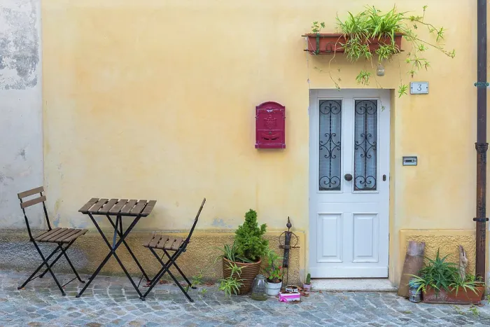 Framed Print : Detail of a house, Numana village, Riviera del Conero, Ancona province, Marche, Italy Framed Print : Detail of a house, Numana village, Riviera del Conero, Ancona province, Marche, Italy