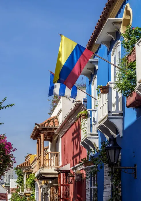 Framed Print : Houses with Balconies, Old Town, Cartagena, Bolivar Department, Colombia Framed Print : Houses with Balconies, Old Town, Cartagena, Bolivar Department, Colombia