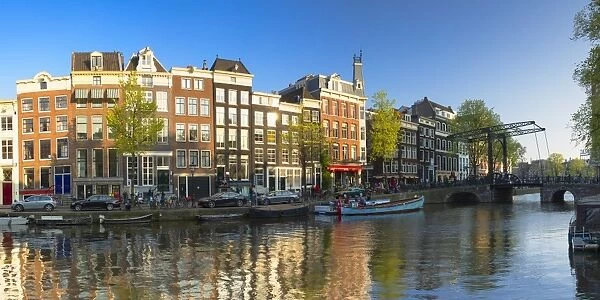 Houses along Kloveniersburgwal canal, Amsterdam, Netherlands