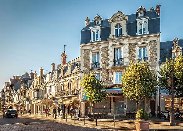 Houses on Place Morny in the center of Deauville, Calvados, Normandy, France