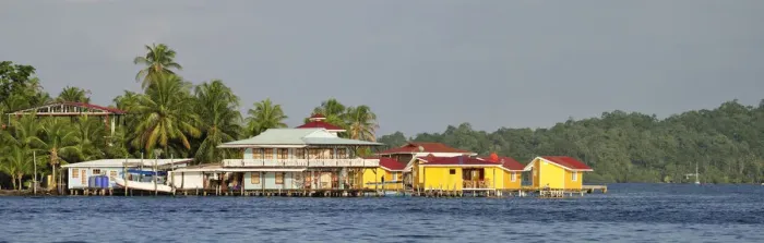 Framed Print : Houses on the water at Bocas del Toro, Panama, Central America