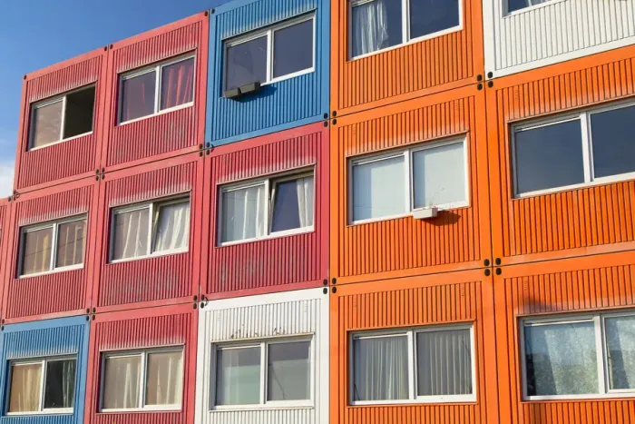 Framed Print : Housing made from colourful shipping containers in NDSM cultural centre, Amsterdam Framed Print : Housing made from colourful shipping containers in NDSM cultural centre, Amsterdam