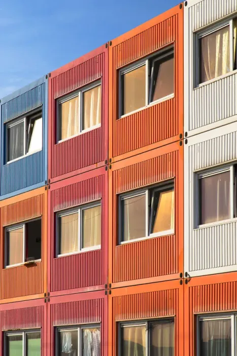 Framed Print : Housing made from colourful shipping containers in NDSM cultural centre, Amsterdam Framed Print : Housing made from colourful shipping containers in NDSM cultural centre, Amsterdam