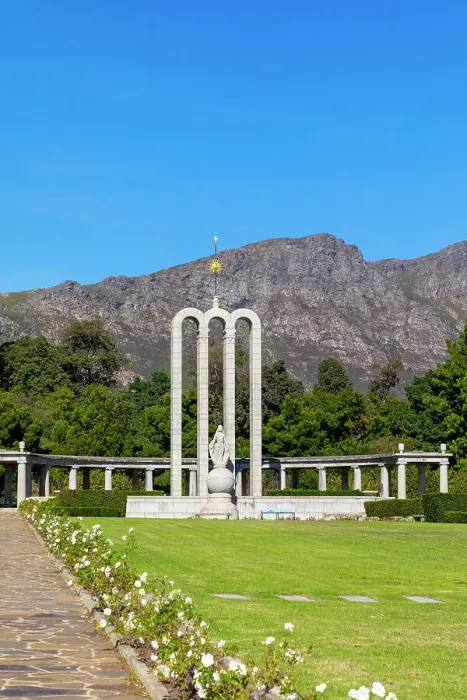Framed Print : The Huguenot Monument Symbolizing the Holy Trinity, Franschhoek, Western Cape, South Africa