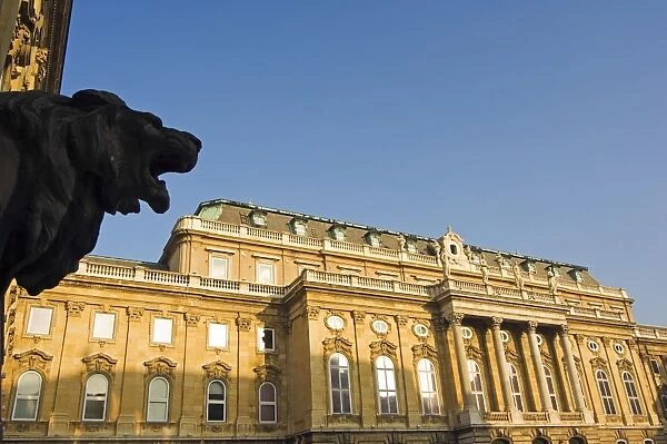 Hungarian National Gallery and Lion Statue