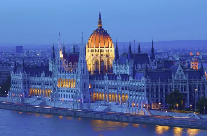 Framed Print : Hungarian Parliament Building at Dusk, Budapest, Hungary