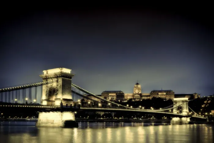 Framed Print : Hungary, Budapest, Chain Bridge and Royal Palace Framed Print : Hungary, Budapest, Chain Bridge and Royal Palace