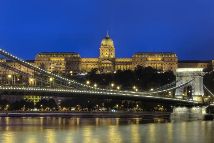 Framed Print : Hungary, Budapest, Chain Bridge and Royal Palace Framed Print : Hungary, Budapest, Chain Bridge and Royal Palace