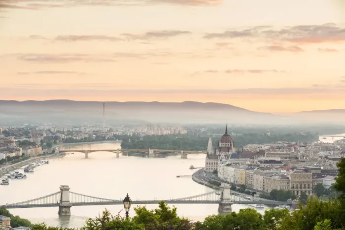 Framed Print : Hungary, Central Hungary, Budapest. Sunrise over Budapest and the Danube from Gellert Framed Print : Hungary, Central Hungary, Budapest. Sunrise over Budapest and the Danube from Gellert
