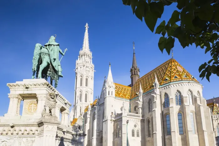 Framed Print : Hungary, Central Hungary, Budapest. St. Matthias Church and St Stephen Statue Framed Print : Hungary, Central Hungary, Budapest. St. Matthias Church and St Stephen Statue