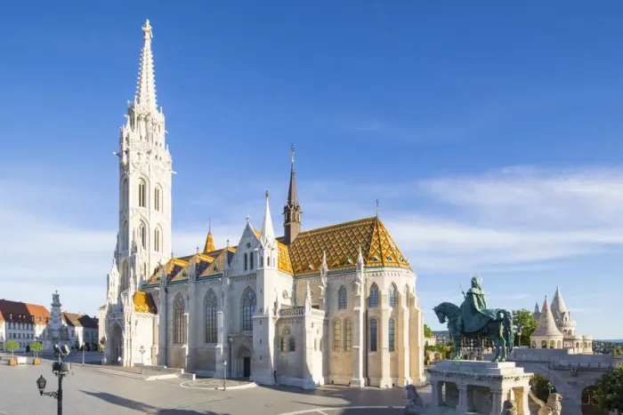 Framed Print : Hungary, Central Hungary, Budapest. St. Matthias Church and St Stephen Statue are Framed Print : Hungary, Central Hungary, Budapest. St. Matthias Church and St Stephen Statue are
