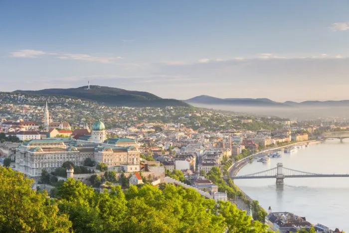 Framed Print : Hungary, Central Hungary, Budapest. Sunrise over Budapest and the Danube from Gellert Framed Print : Hungary, Central Hungary, Budapest. Sunrise over Budapest and the Danube from Gellert