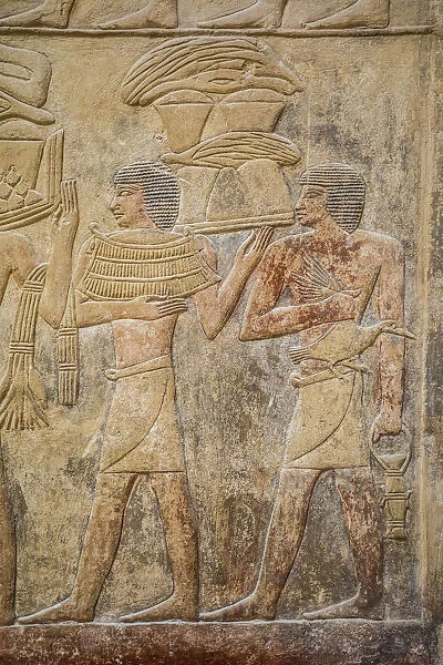Hyroglyphs in the Mastaba (tomb) of Kagemni (c. 2321-2290 B. C. ) by the Pyramid of Teti