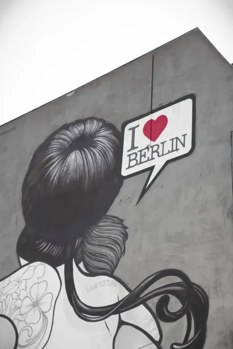 Framed Print : I Love Berlin mural on building, Berlin, Germany Framed Print : I Love Berlin mural on building, Berlin, Germany