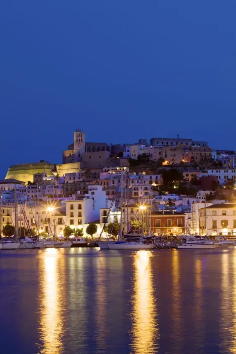 Framed Print : Ibiza Harbour at Night, Ibiza, Balearic Islands, Spain