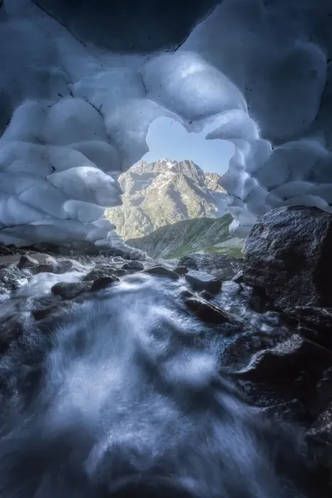 Framed Print : Ice cave Ecrins French alps, France Framed Print : Ice cave Ecrins French alps, France