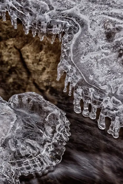 Framed Print : Ice details along Potts Creek in winter in Muskoka, Ontario, Canada Framed Print : Ice details along Potts Creek in winter in Muskoka, Ontario, Canada