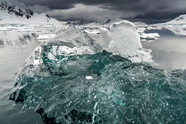 Ice floating in Paradise Harbour, Antarctica