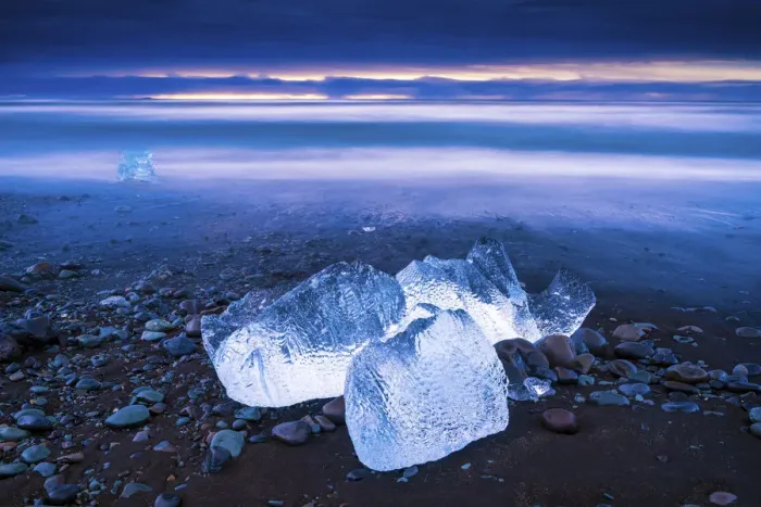 Framed Print : Ice on Jokulsarlon Beach, Iceland