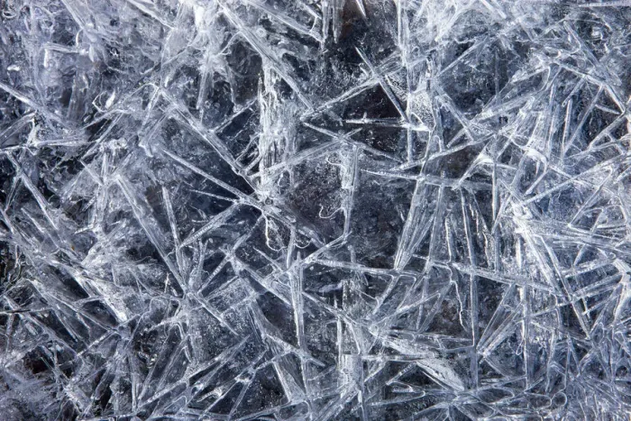 Framed Print : Ice patterns in a frozen pool, Exmoor National Park, Somerset, England