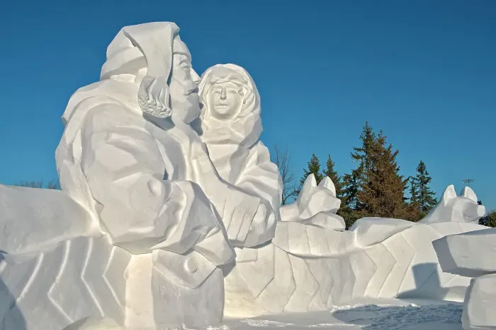 Framed Print : Ice sculpture during the Festival du Voyageur at Fort Gibraltor. St. Boniface. Winnipeg, Manitoba, Canada Framed Print : Ice sculpture during the Festival du Voyageur at Fort Gibraltor. St. Boniface. Winnipeg, Manitoba, Canada