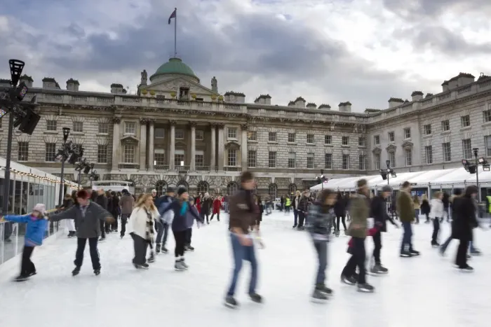 Framed Print : Ice Skating, Somerset House, Strand, London, England Framed Print : Ice Skating, Somerset House, Strand, London, England