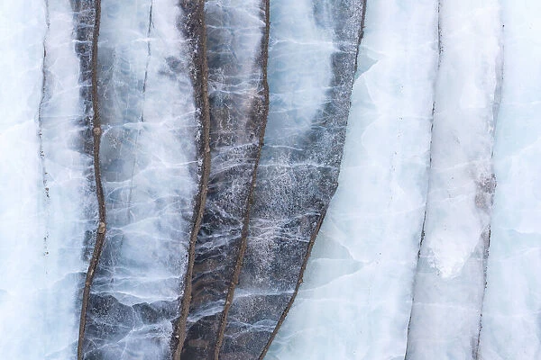 Ice texture on a glacier at Svalbard Islands, Norway, Europe