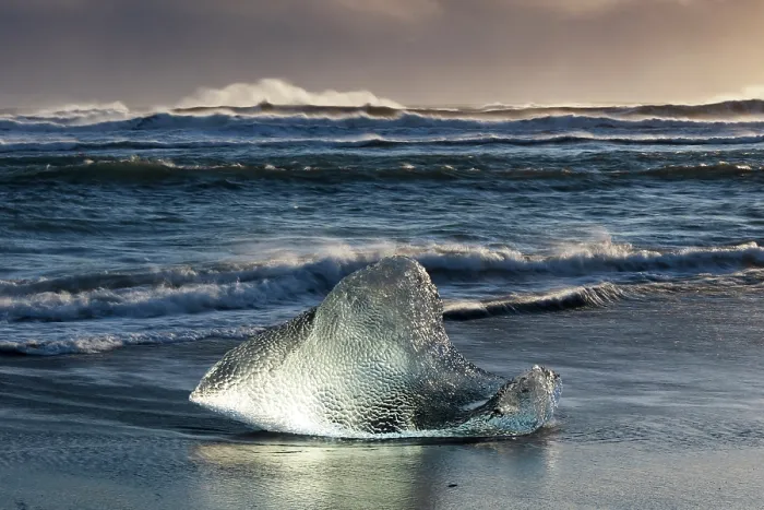 Framed Print : Iceberg on the beach at sunrise, near Jokulsarlon glacial lagoon, Iceland Framed Print : Iceberg on the beach at sunrise, near Jokulsarlon glacial lagoon, Iceland
