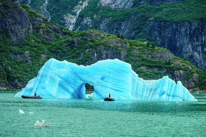 Framed Print : Iceberg calved off the South Sawyer glacier, Tracy Arm, Alaska, USA
