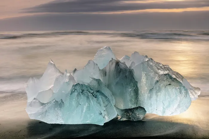 Framed Print : Icebergs on the beach at sunrise, near Jokulsarlon glacial lagoon, Iceland Framed Print : Icebergs on the beach at sunrise, near Jokulsarlon glacial lagoon, Iceland