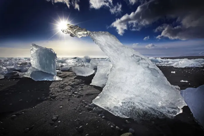 Framed Print : Icebergs on Jokulsarlon Beach, Iceland Framed Print : Icebergs on Jokulsarlon Beach, Iceland