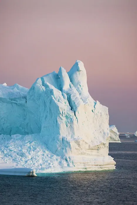 Framed Print : Icebergs at sunrise off of Qaanaaq formerly known as Thule or New Thule, is the main town in the northern part of the Avannaata municipality in northwestern Greenland