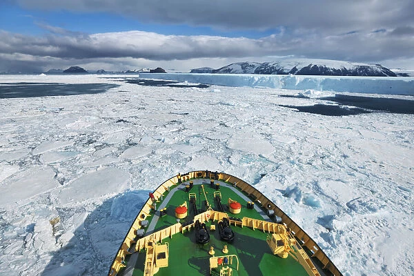 Icebreaker Kapitan Khlebnikov in ice - Antarctica, Antarctic Peninsula