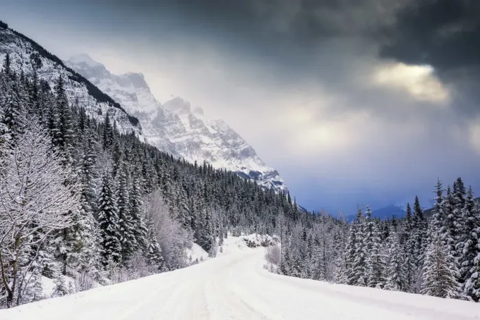 Framed Print : Icefields Parkway in Winter Storm, Jasper National Park, Aberta, Canada Framed Print : Icefields Parkway in Winter Storm, Jasper National Park, Aberta, Canada