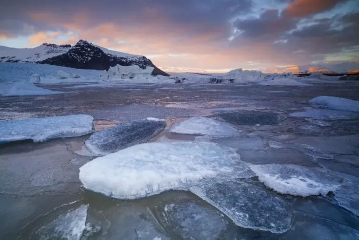 Framed Print : Iceland, Austurland, Sunset at Jokulsarlon glacier lagoon Framed Print : Iceland, Austurland, Sunset at Jokulsarlon glacier lagoon