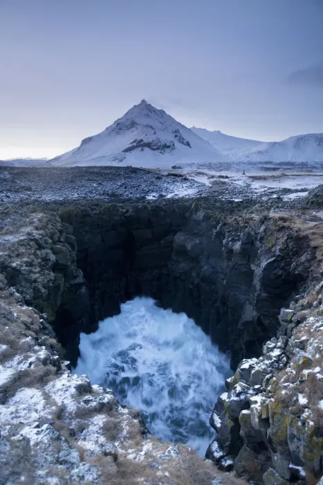 Framed Print : Iceland, Deep cavity connected to the sea Framed Print : Iceland, Deep cavity connected to the sea