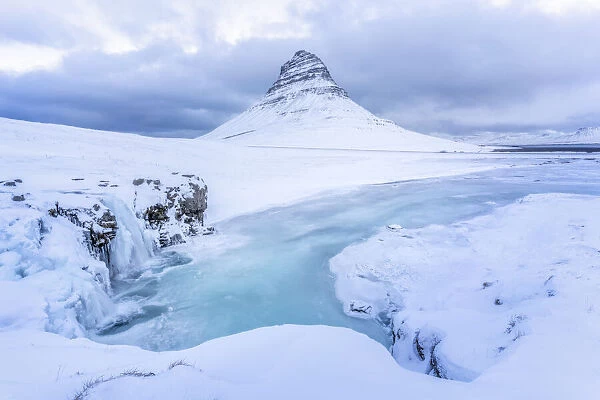 Iceland: the real Icelandic winter in the Snaefellsnes peninsula, Kirkjufell