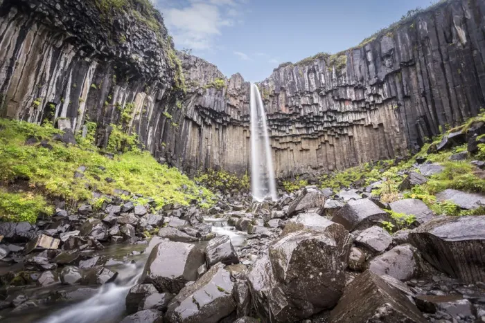 Framed Print : Iceland, Skaftafell National Park, Svartifoss waterfall