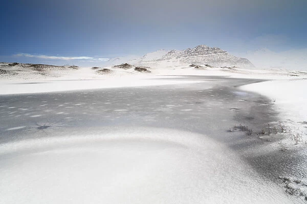 Iceland, South Iceland, Snow and ice are the main characters at winter time in South