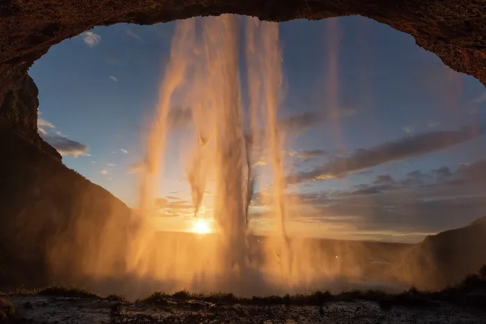 Framed Print : Iceland, South Iceland, Suðurland, Vatnajökull National Park, Seljalandsfoss Waterfall, Seljalandsfoss waterfall at sunset Framed Print : Iceland, South Iceland, Suðurland, Vatnajökull National Park, Seljalandsfoss Waterfall, Seljalandsfoss waterfall at sunset