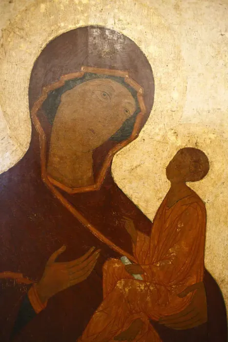 Framed Print : Icon of Holy Virgin, city museum, Pskov, Pskov region, Russia