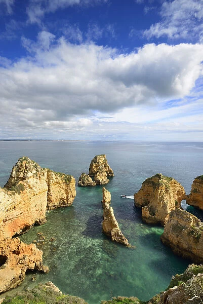 Iconic cliffs of Ponta da Piedade. Lagos, Algarve. Portugal