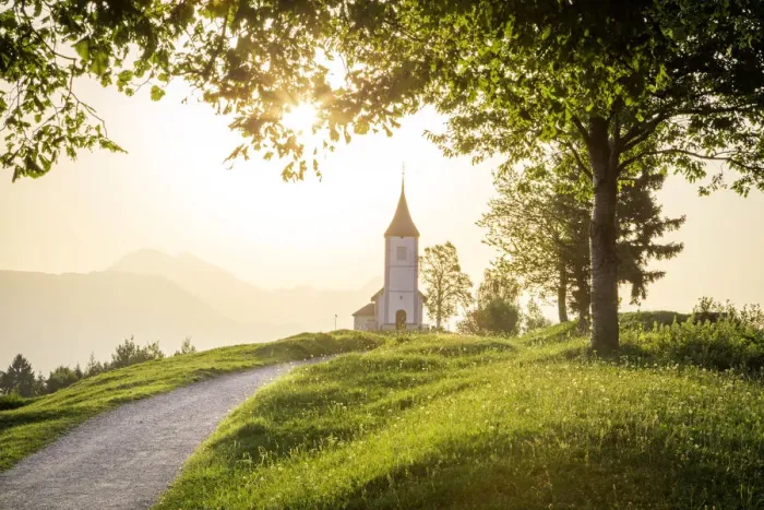 Framed Print : The iconic Jamik church, Jamnik, Kranj, Upper Carniola, Slovenia