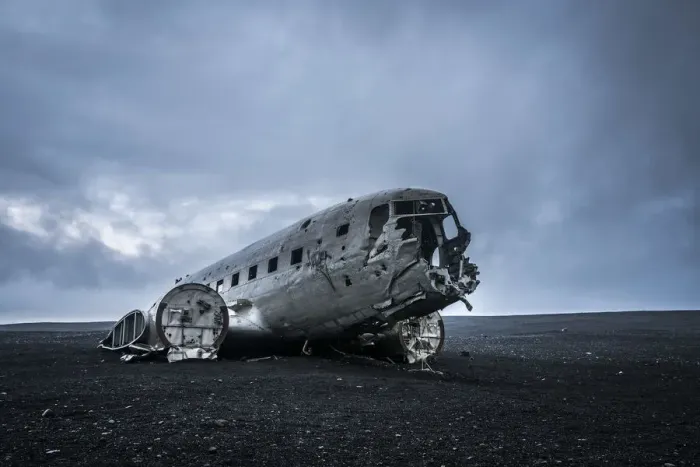 Framed Print : Iconic US Navy DC-3 airplane wreckage at Solheimasandur beach, South Iceland, Iceland