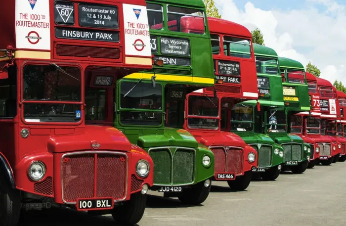 Framed Print : Iconic Routemasters at their 60th anniversary, Finsbury Park, London, UK