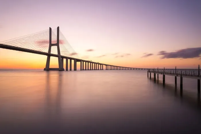 Framed Print : The iconic Vasco da Gama Bridge, Lisbon, Portugal