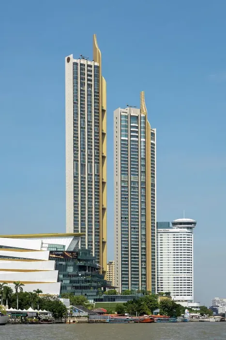 Framed Print : ICONSIAM and Mandarin Oriental residences, Chao Pharya River, Bangkok, Thailand